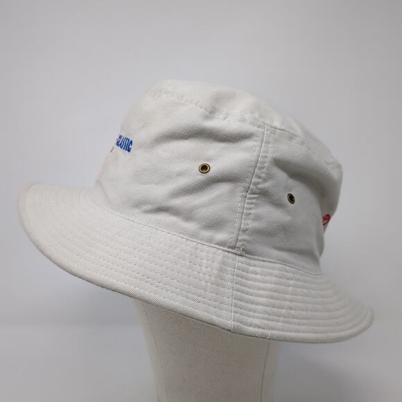 Pacific Classic Del Mar Bucket Hat Beige One Size Embroidered Blue Wave - Picture 3 of 10
